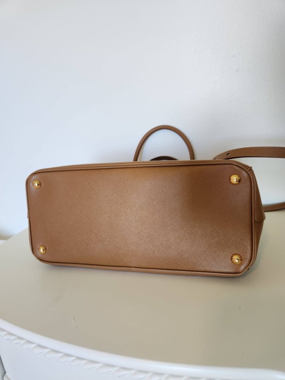 New Prada Brown Saffiano Lux Leather  Double Zip Tote - Picture 8 of 15